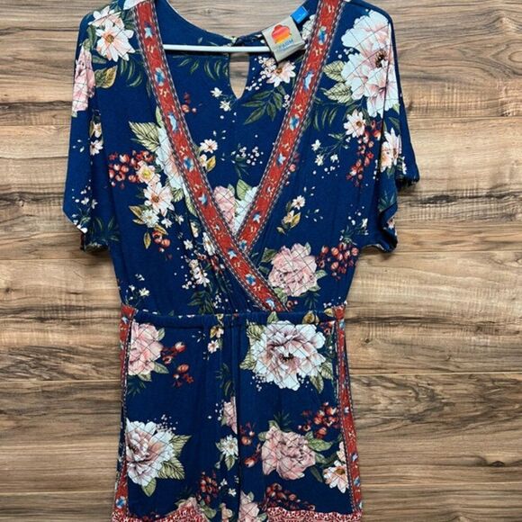 Farm Rio for Anthropologie Estelle Floral Jersey Romper size S - Picture 6 of 6